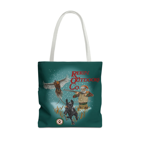 Black Lab Shotgun Santa Tote Bag