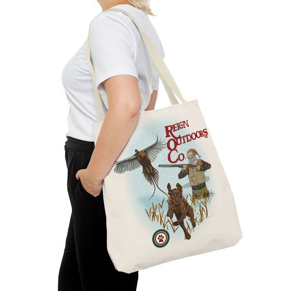 Chocolate Lab Shotgun Santa Tote Bag