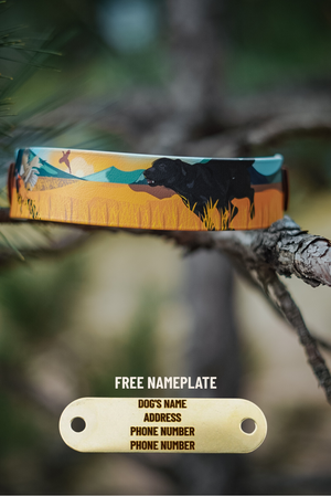Black Lab & Pheasant BioThane® Collar (Green Version)